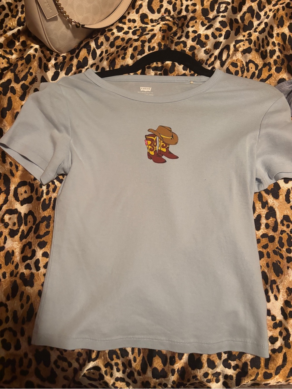 Levi's Light Blue Short Sleeve Tee with Cowboy Graphic